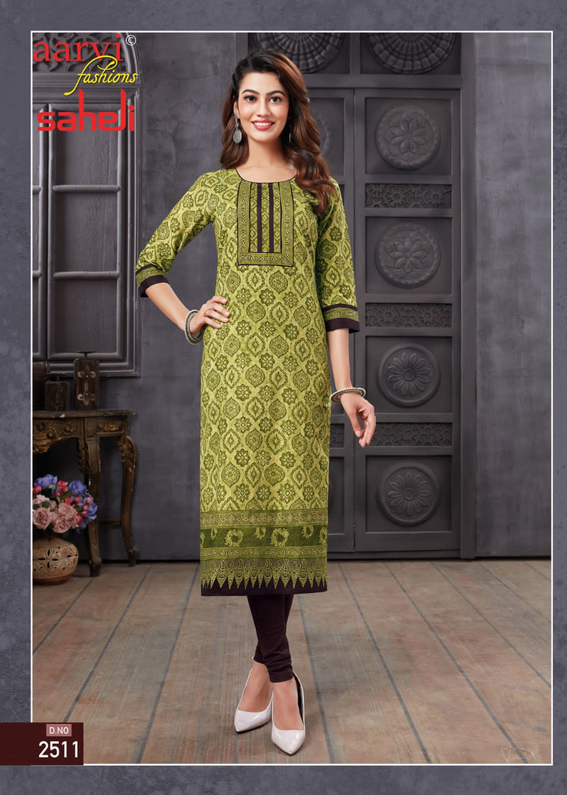 Aarvi Fashion Saheli Vol 15 Cotton Casual Wear Kurti