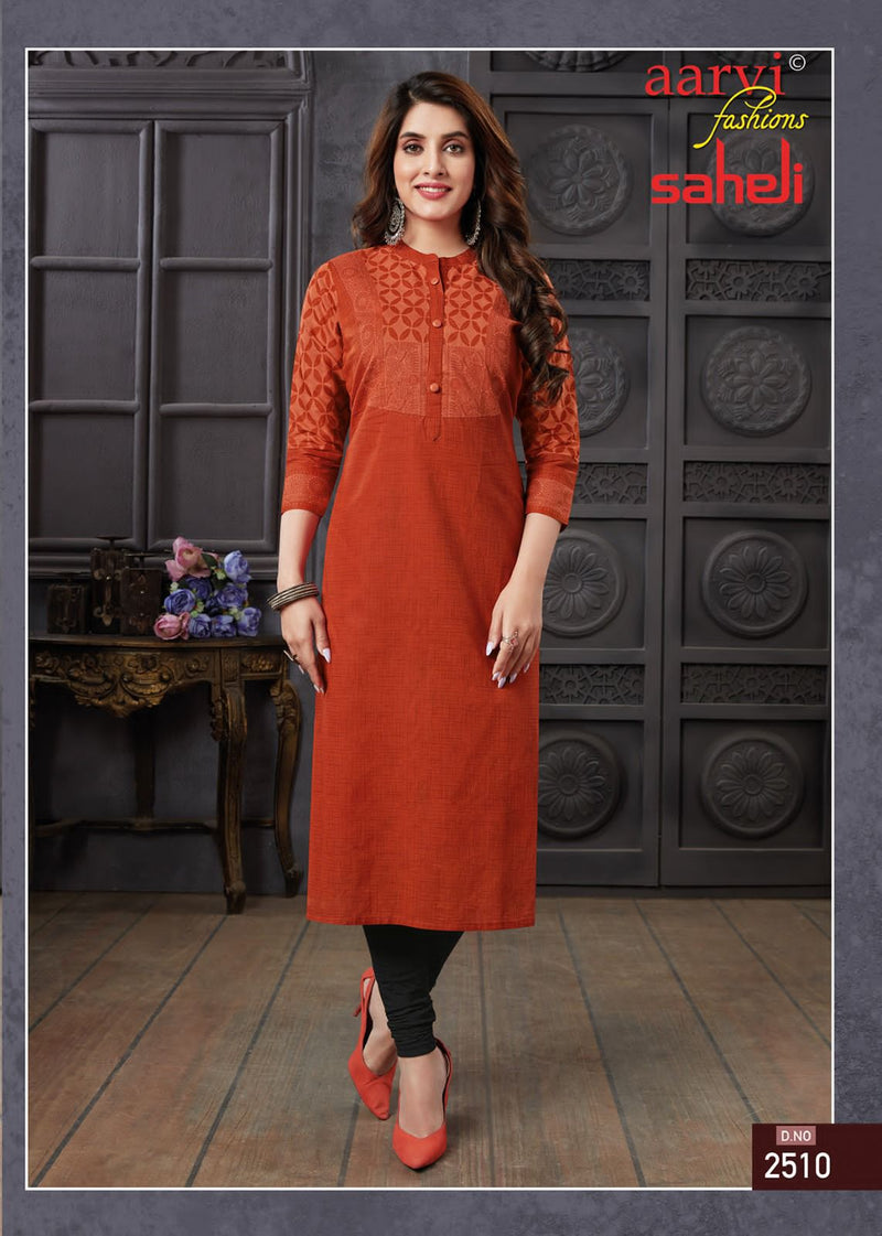 Aarvi Fashion Saheli Vol 15 Cotton Casual Wear Kurti