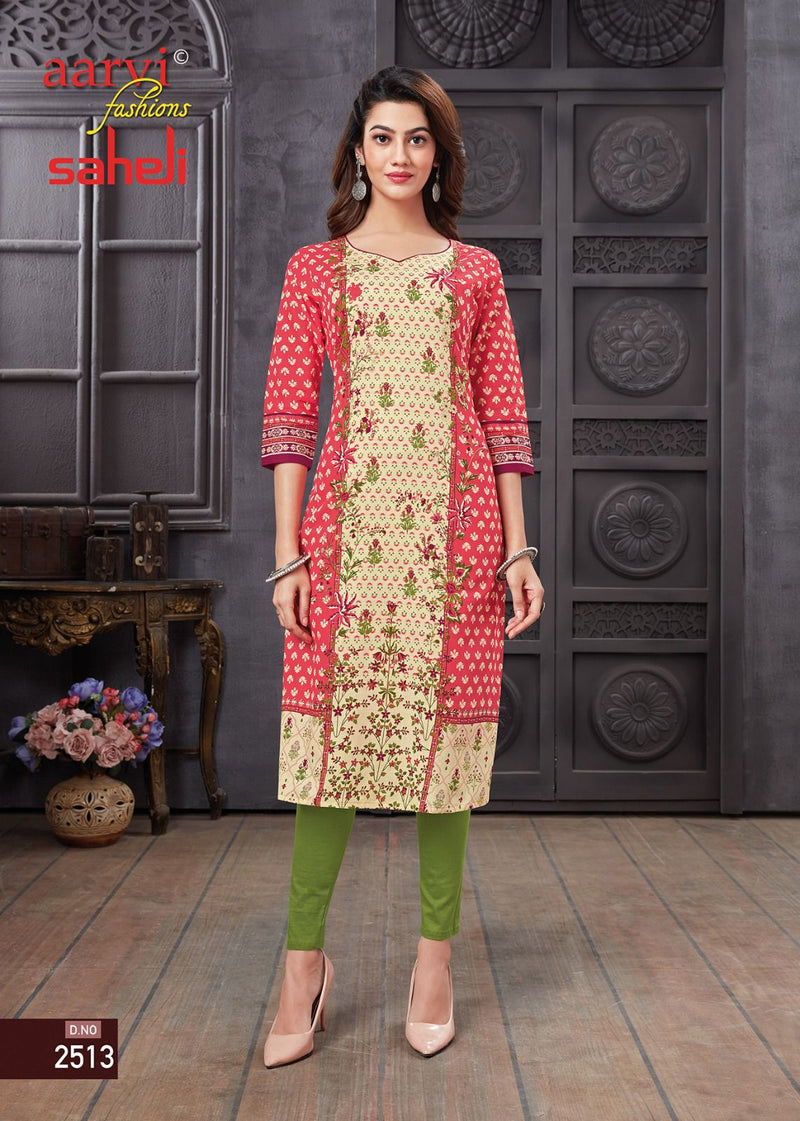 Aarvi Fashion Saheli Vol 15 Cotton Casual Wear Kurti