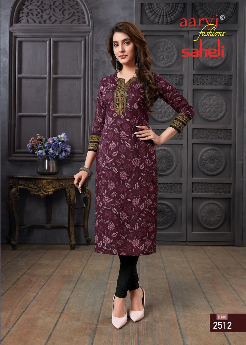 Aarvi Fashion Saheli Vol 15 Cotton Casual Wear Kurti