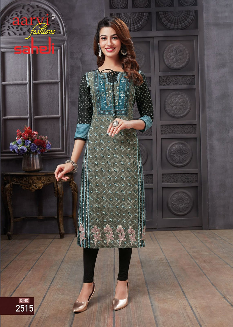 Aarvi Fashion Saheli Vol 15 Cotton Casual Wear Kurti