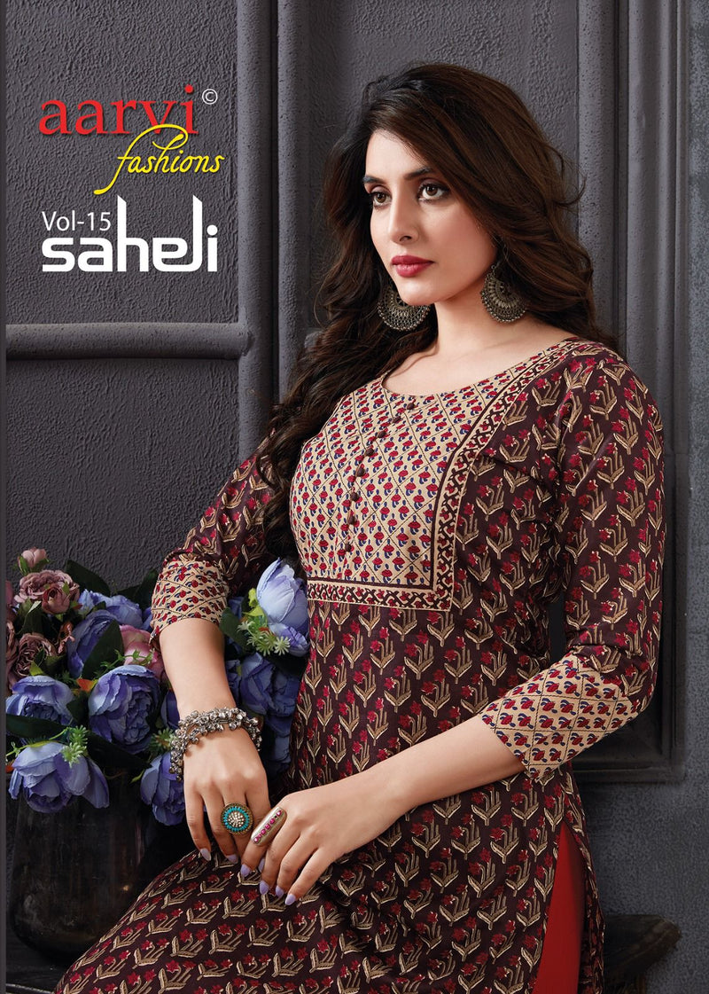 Aarvi Fashion Saheli Vol 15 Cotton Casual Wear Kurti