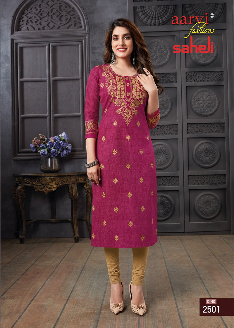 Aarvi Fashion Saheli Vol 15 Cotton Casual Wear Kurti