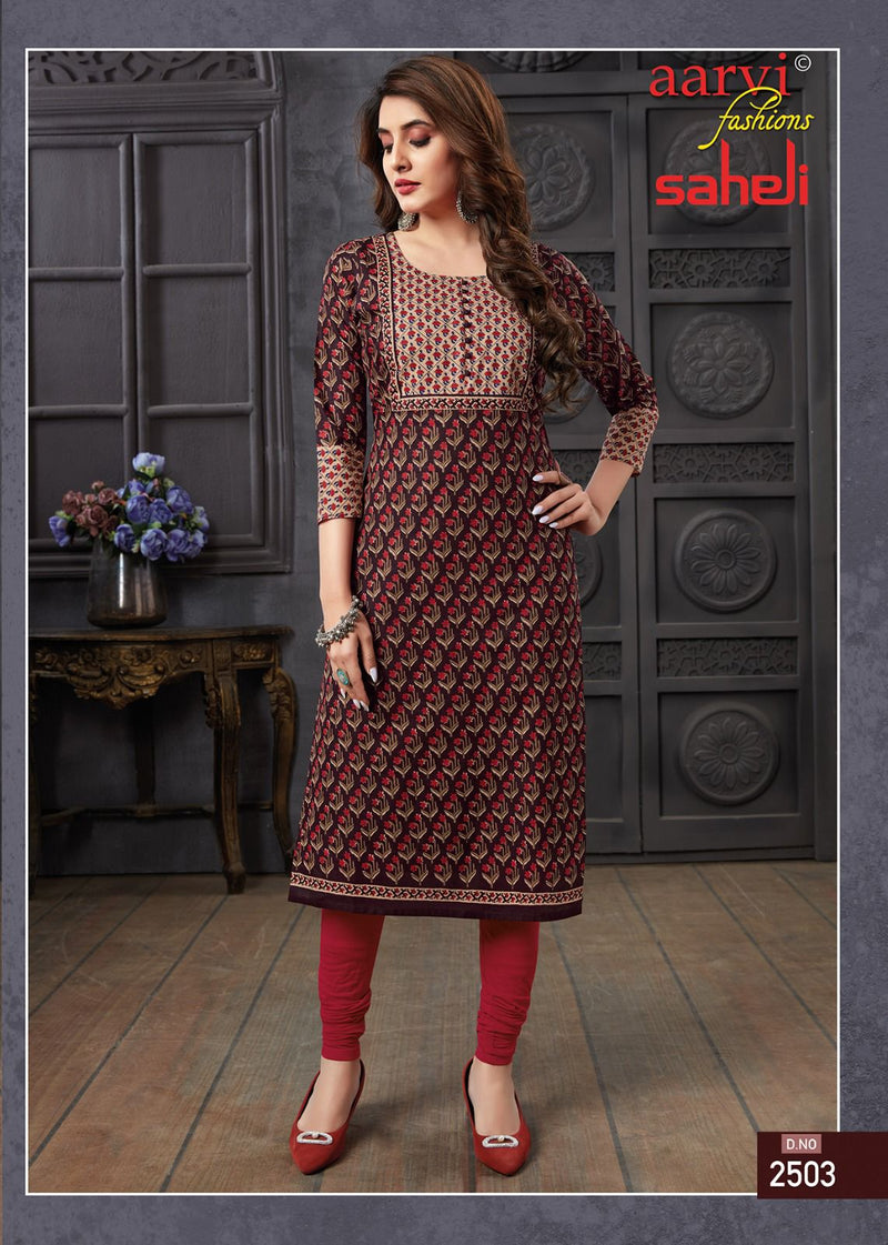 Aarvi Fashion Saheli Vol 15 Cotton Casual Wear Kurti