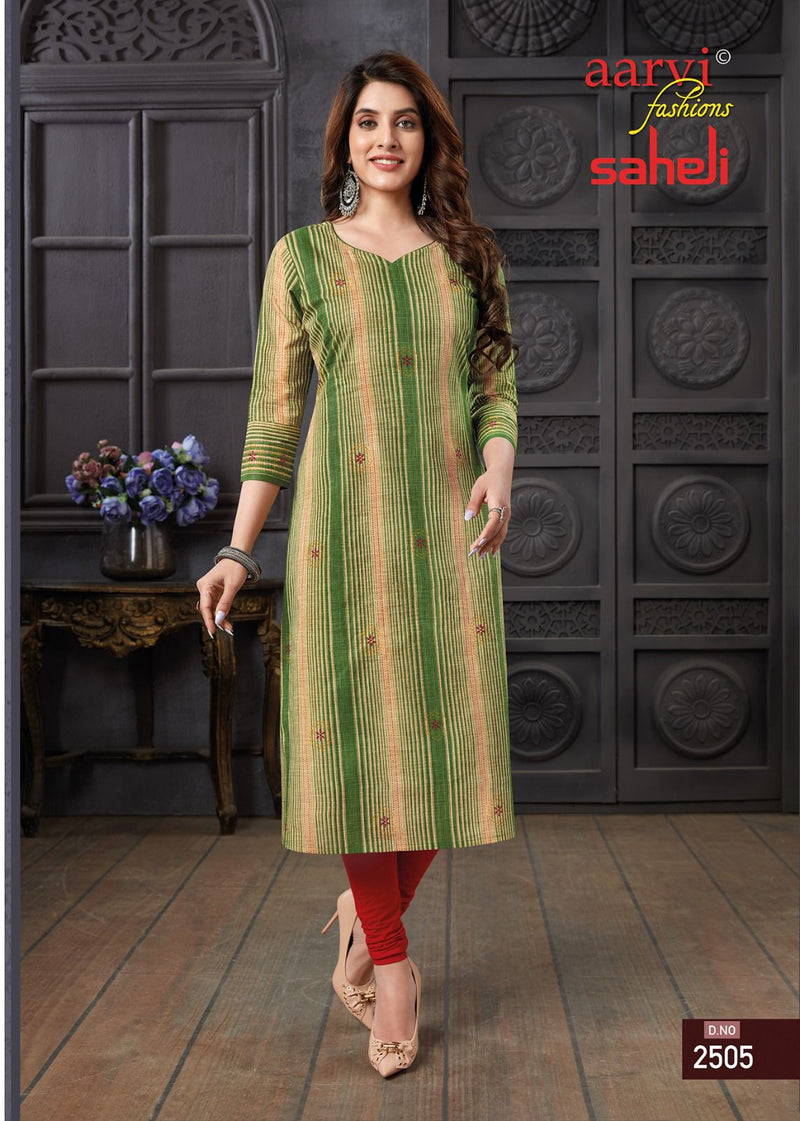 Aarvi Fashion Saheli Vol 15 Cotton Casual Wear Kurti
