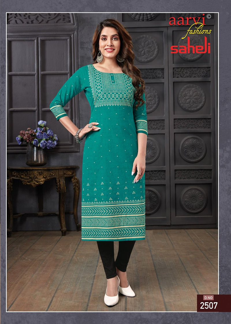 Aarvi Fashion Saheli Vol 15 Cotton Casual Wear Kurti