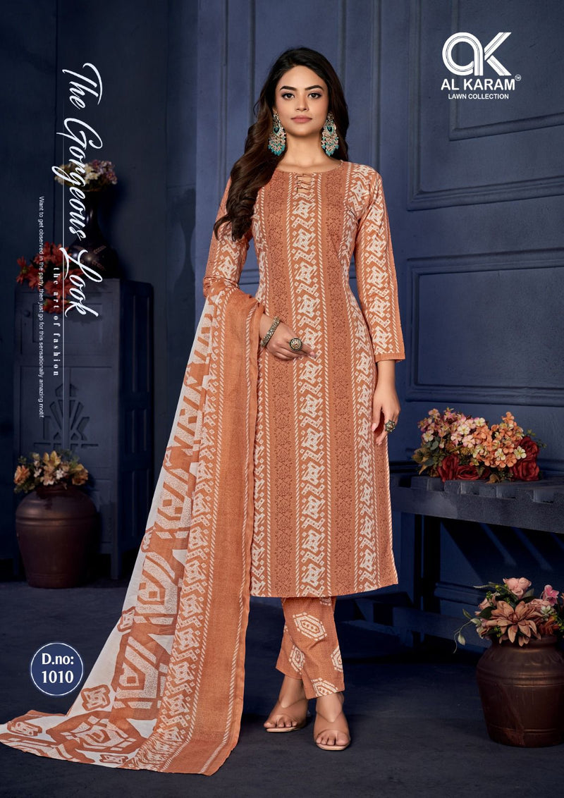 Al Karam Sahiba Signature Print Pure Soft Cotton Printed Salwar Kameez
