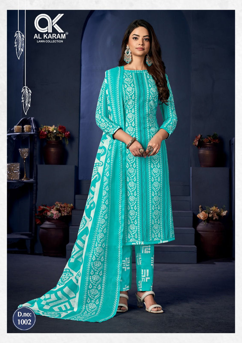 Al Karam Sahiba Signature Print Pure Soft Cotton Printed Salwar Kameez