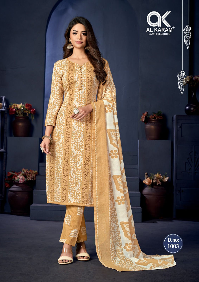 Al Karam Sahiba Signature Print Pure Soft Cotton Printed Salwar Kameez