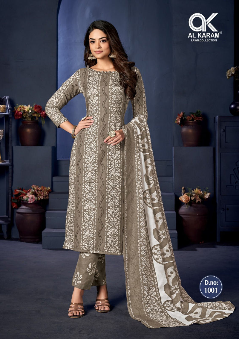Al Karam Sahiba Signature Print Pure Soft Cotton Printed Salwar Kameez