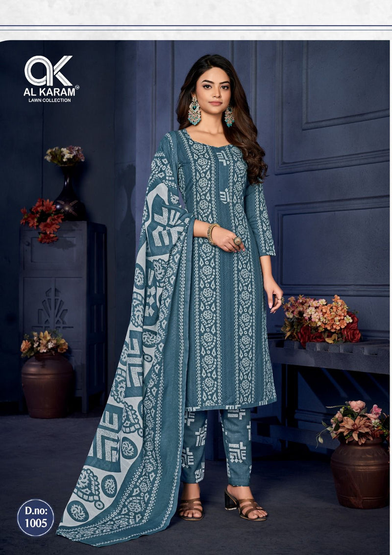 Al Karam Sahiba Signature Print Pure Soft Cotton Printed Salwar Kameez