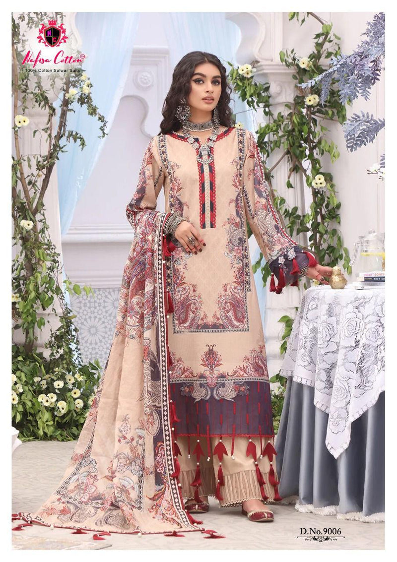 Nafisa Sahil Collection Vol 9 Pure Cotton With Heavy Embroidery Work Stylish Designer Pakistani Salwar Kameez