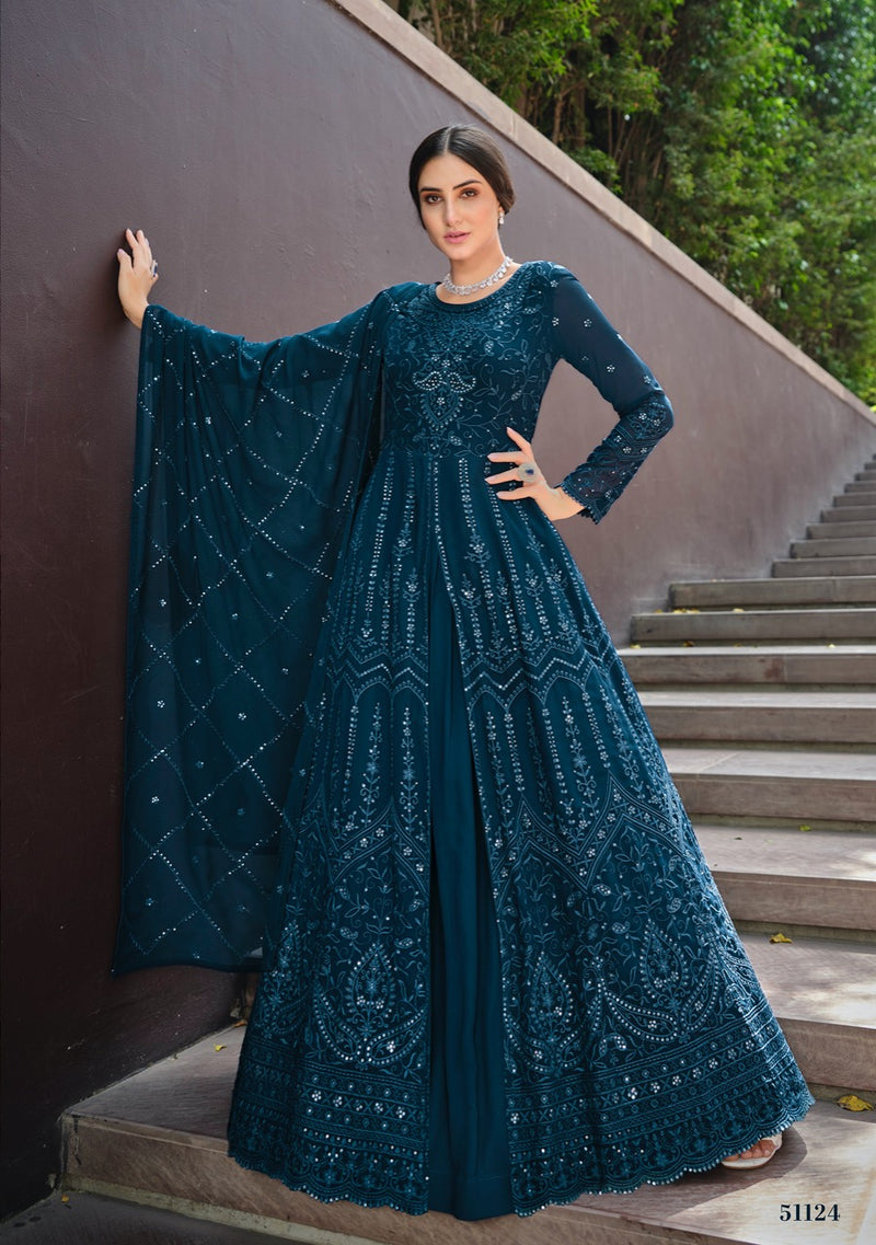 Fiona Saina Georgette With Heavy Embroidery Work Stylish Designer Festive Wear Casual Look Long Gown