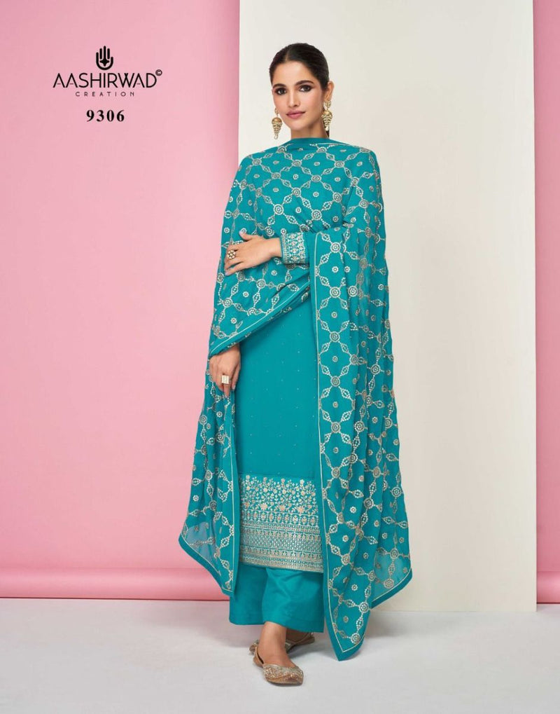 Aashirwad Sajal Real Georgette With Heavy Embroidery Work Stylish Designer Festive Wear Salwar suit