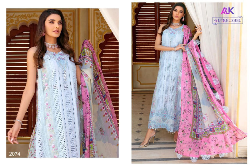 AL Khushbu Sajeda B Vol 1 Cambric Cotton Designer Pakistani Style Wedding Wear Heavy Embroidered Salwar Suits