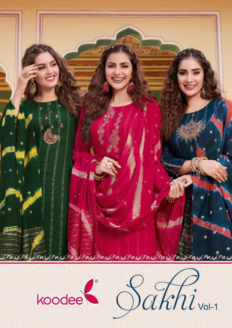 Koodee Fashion Sakhi Vol 1 Pure Viscose With Heavy Embroidery Work Stylish Designer Festive Wear Kurti
