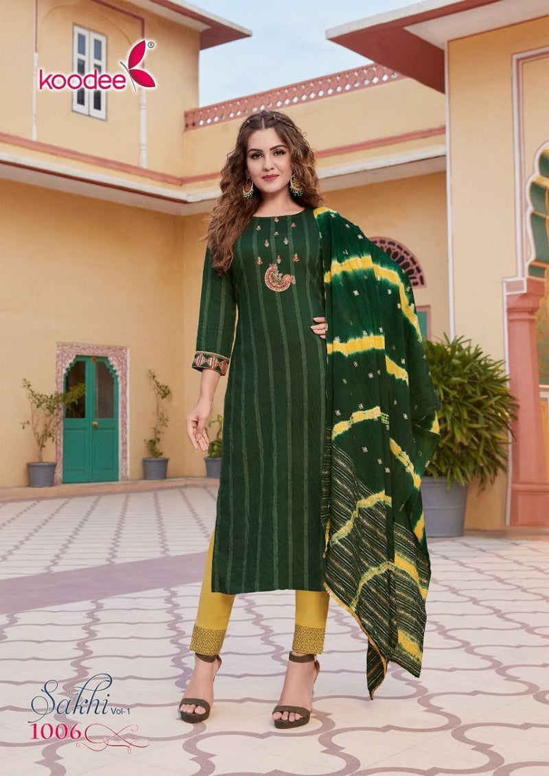 Koodee Fashion Sakhi Vol 1 Pure Viscose With Heavy Embroidery Work Stylish Designer Festive Wear Kurti