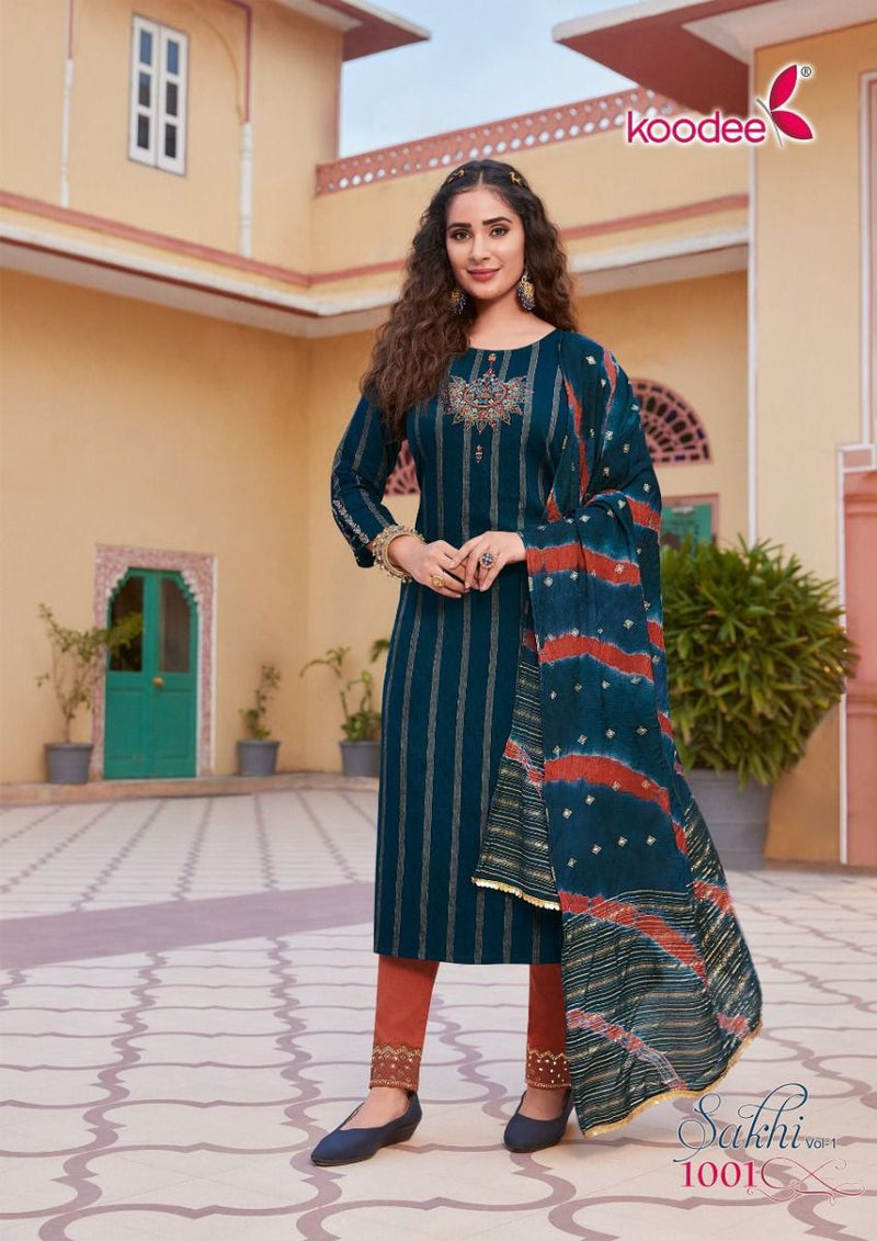 Koodee Fashion Sakhi Vol 1 Pure Viscose With Heavy Embroidery Work Stylish Designer Festive Wear Kurti