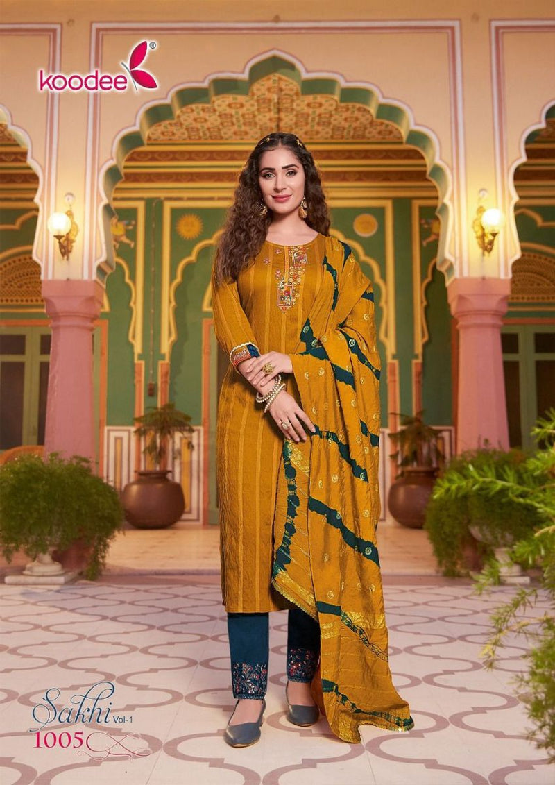 Koodee Fashion Sakhi Vol 1 Pure Viscose With Heavy Embroidery Work Stylish Designer Festive Wear Kurti