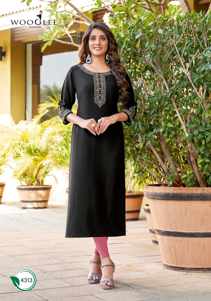 Wooglee Fashion Sakshi Vol 3 Rayon Embroidered Festive Wear Kurtis