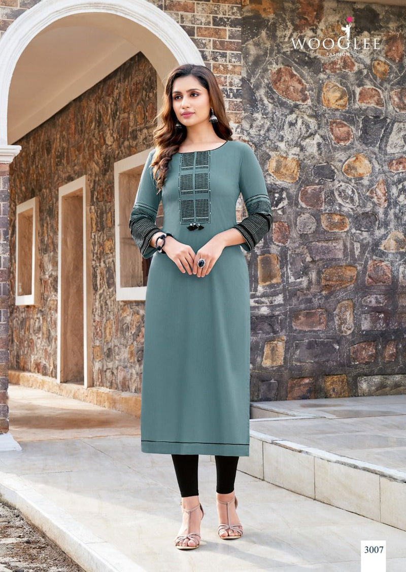 Wooglee Salonee Vol 2 Rayon Fancy Kurti Collection