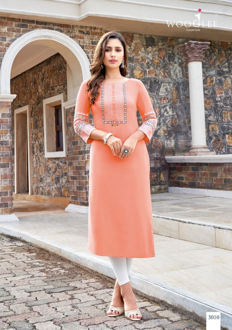 Wooglee Salonee Vol 2 Rayon Fancy Kurti Collection