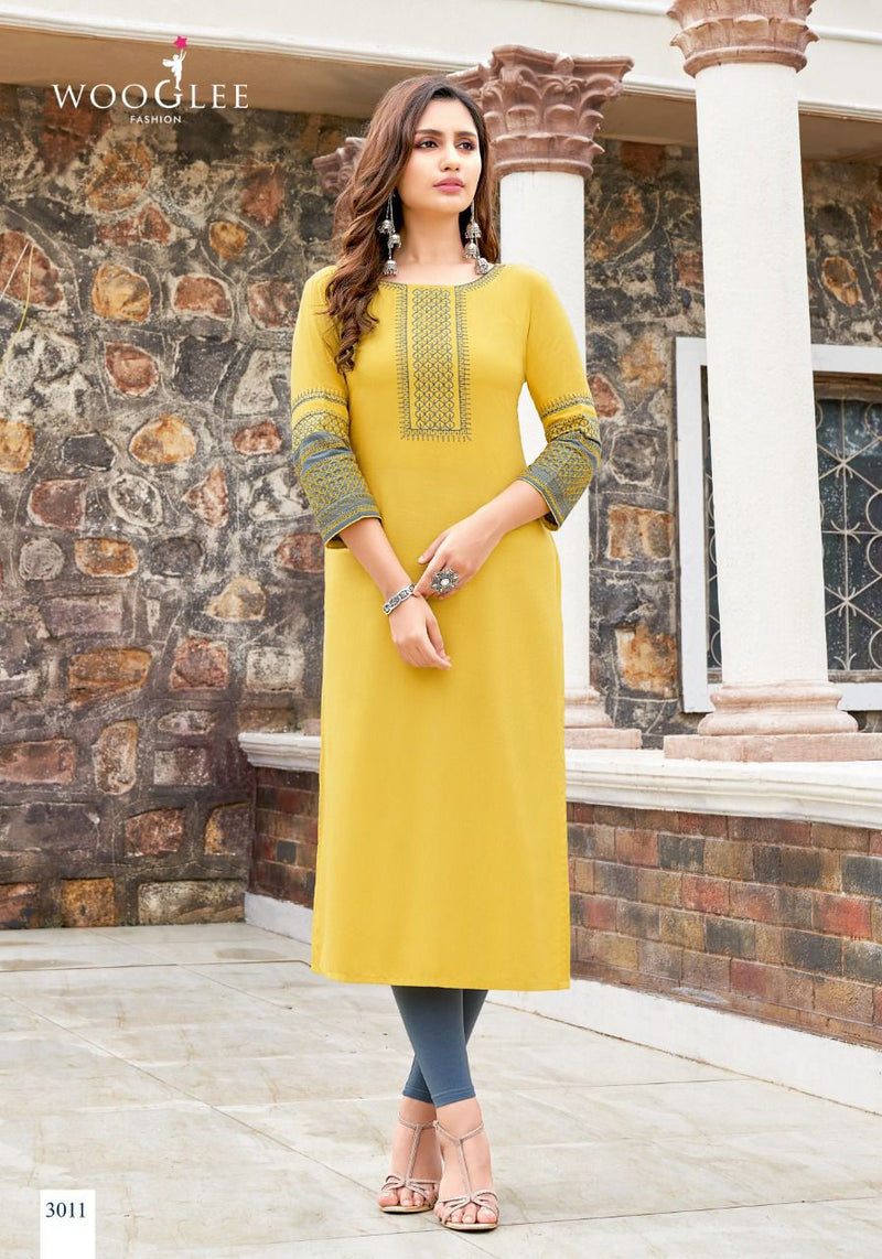 Wooglee Salonee Vol 2 Rayon Fancy Kurti Collection