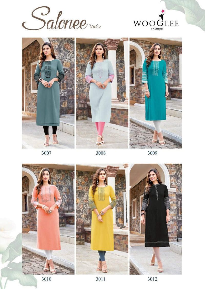 Wooglee Salonee Vol 2 Rayon Fancy Kurti Collection