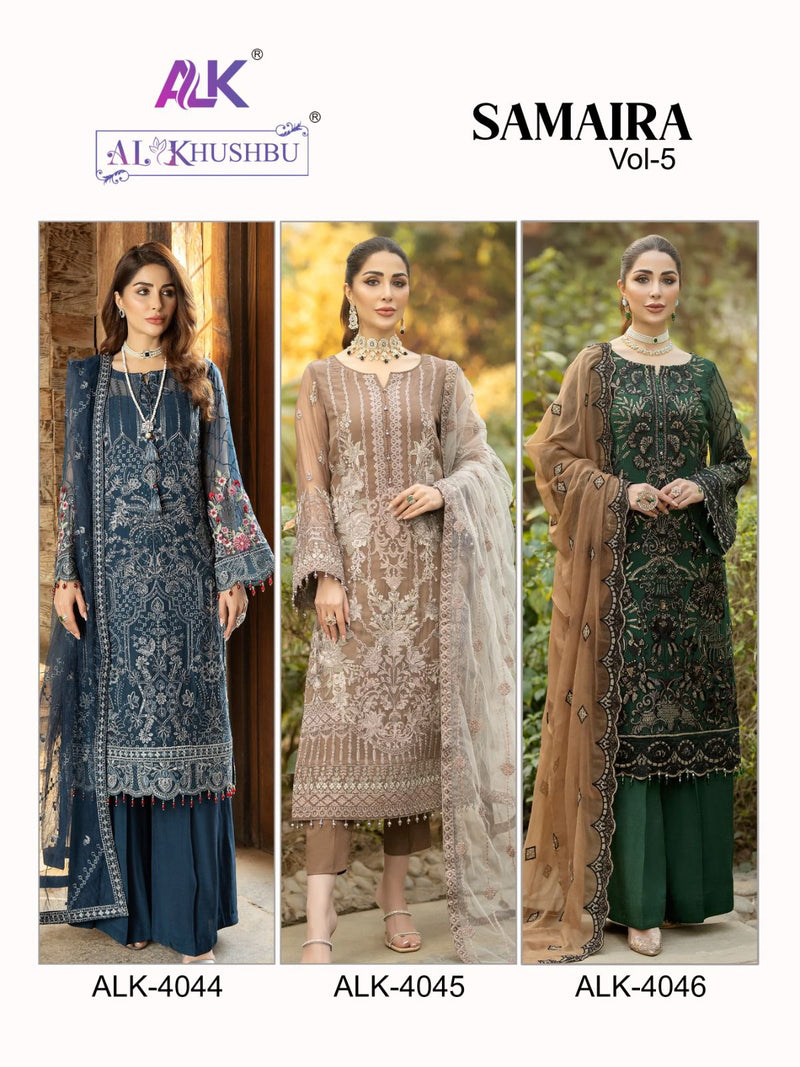 Al Khushbu Samaira Vol 5 Georgette Heavy Embroidered Moti Work Pakistani Designer Salwar Kameez