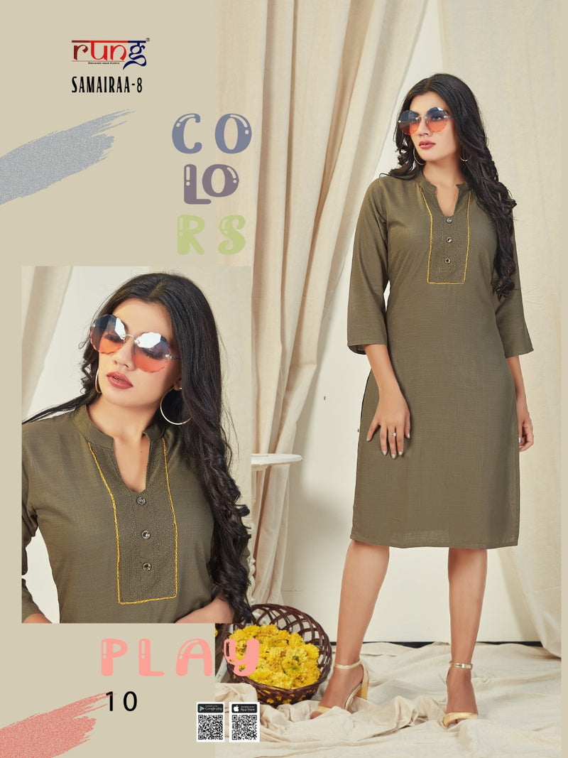 Rung Samairaa Vol 8 Rayon Causal Wear kurti