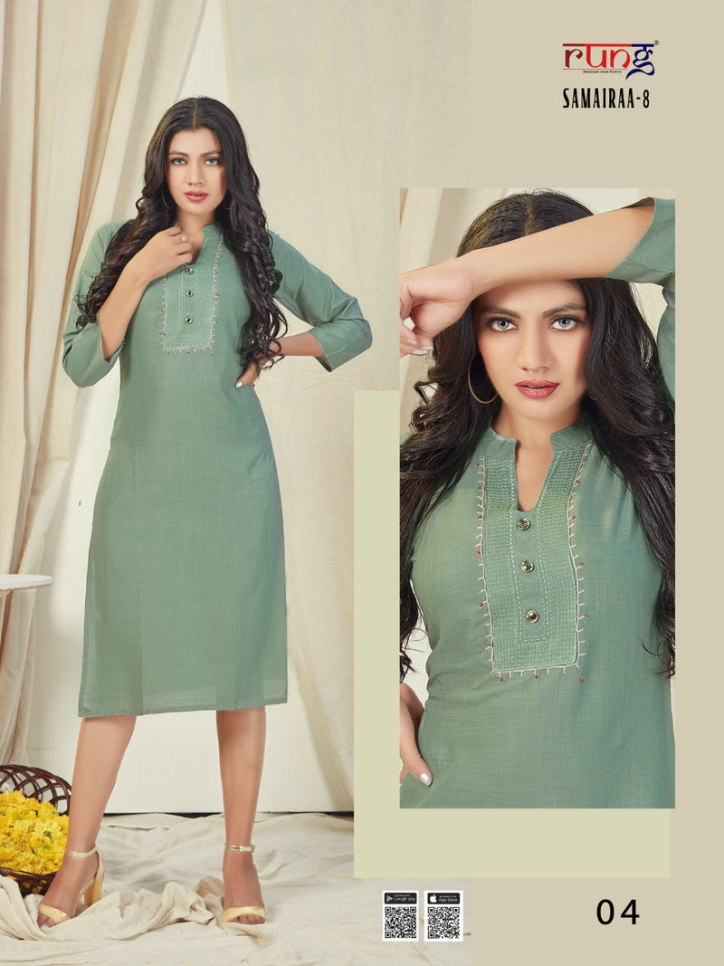 Rung Samairaa Vol 8 Rayon Causal Wear kurti