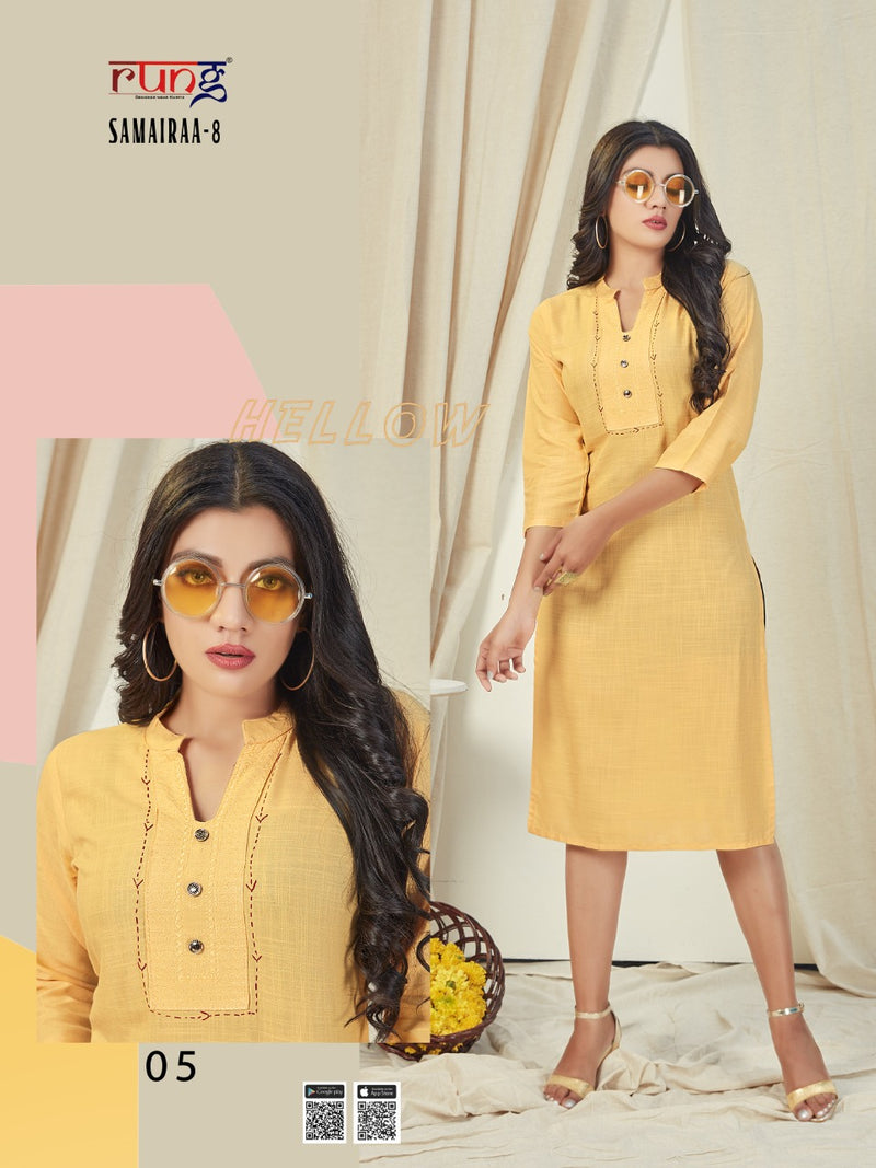 Rung Samairaa Vol 8 Rayon Causal Wear kurti