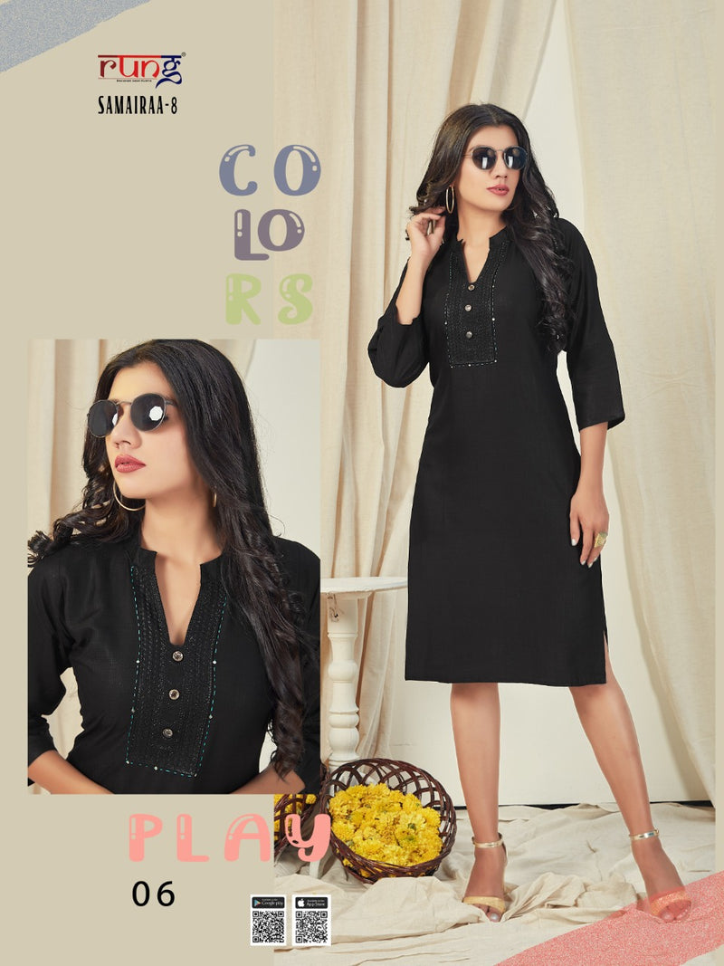 Rung Samairaa Vol 8 Rayon Causal Wear kurti