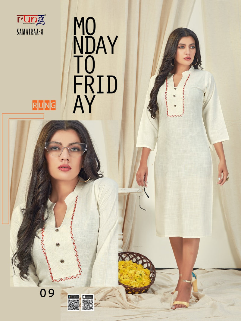 Rung Samairaa Vol 8 Rayon Causal Wear kurti