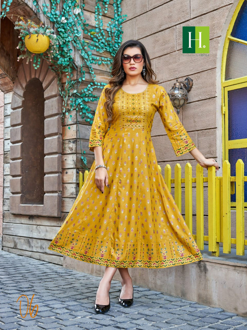 Hirwa Samantha Vol 4 Heavy Rayon Casual Wear Kurti