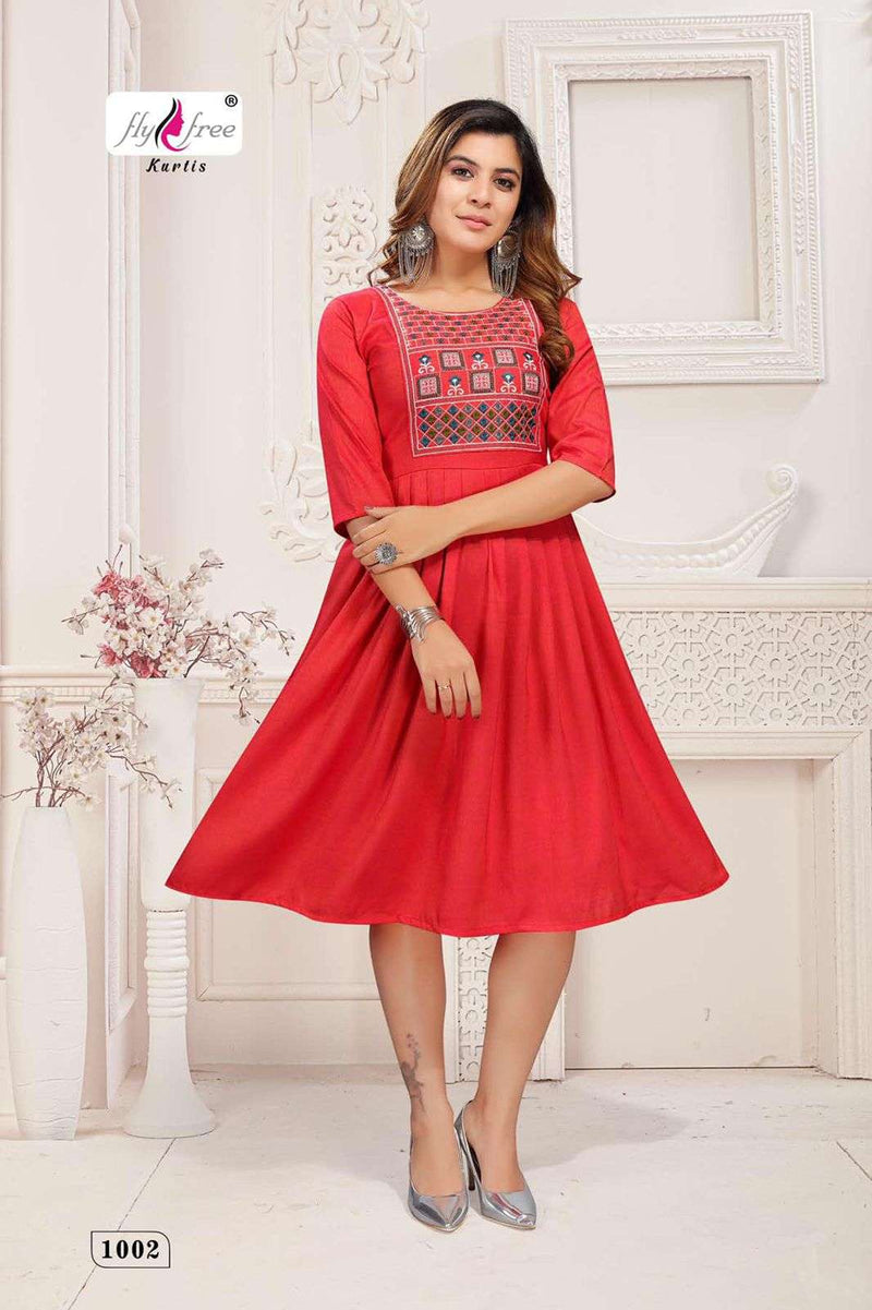 Fly Free Samiksha Vol 2 Rayon With Embroidery Work Casual Wear Kurti