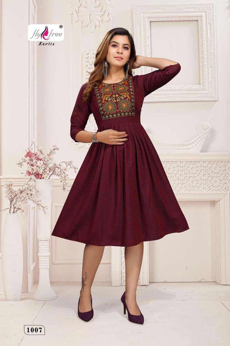 Fly Free Samiksha Vol 2 Rayon With Embroidery Work Casual Wear Kurti