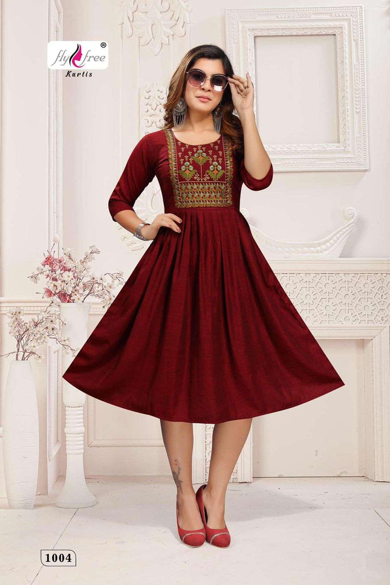 Fly Free Samiksha Vol 2 Rayon With Embroidery Work Casual Wear Kurti