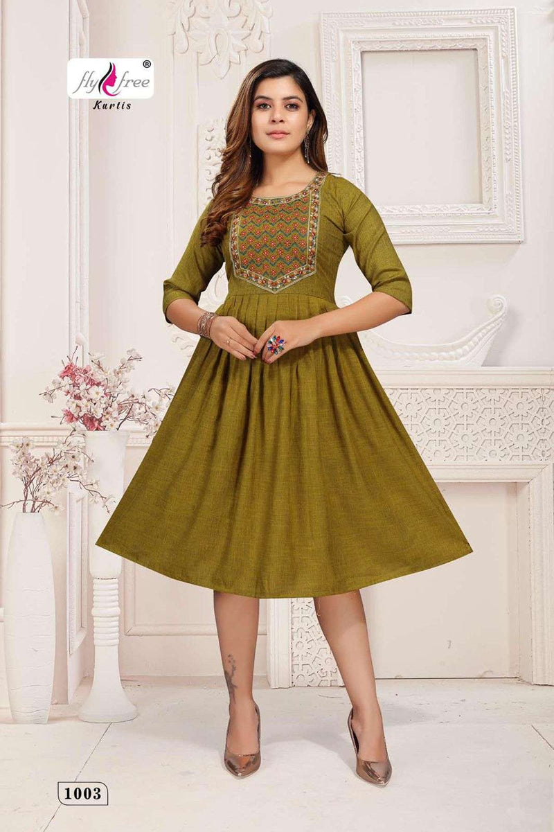 Fly Free Samiksha Vol 2 Rayon With Embroidery Work Casual Wear Kurti