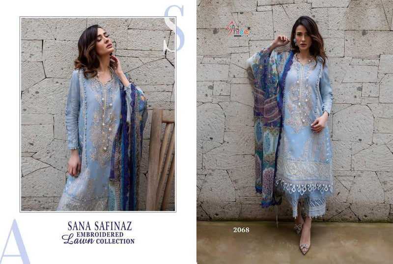 Shree Fabs Sana Safinaz Embroidered Lawn Cotton Embroidered Pakistani Style Salwar Kameez