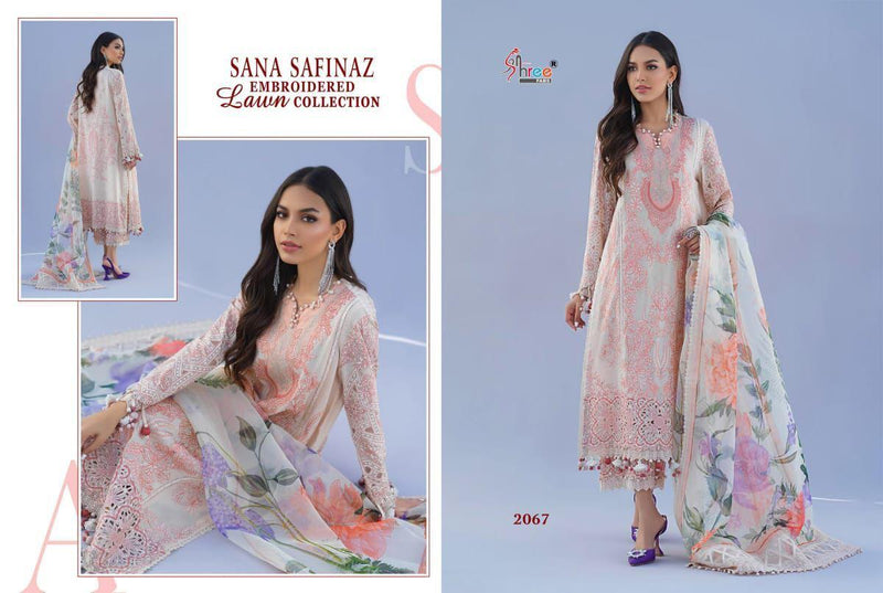 Shree Fabs Sana Safinaz Embroidered Lawn Cotton Embroidered Pakistani Style Salwar Kameez