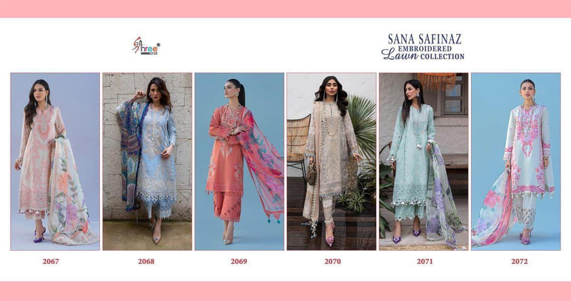 Shree Fabs Sana Safinaz Embroidered Lawn Cotton Embroidered Pakistani Style Salwar Kameez