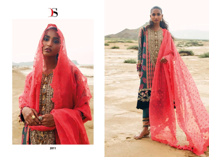 Deepsy Suit Sana Safinaz Muzlin 23 Pure Cotton With Fancy Work Stylish Designer Salwar Kameez