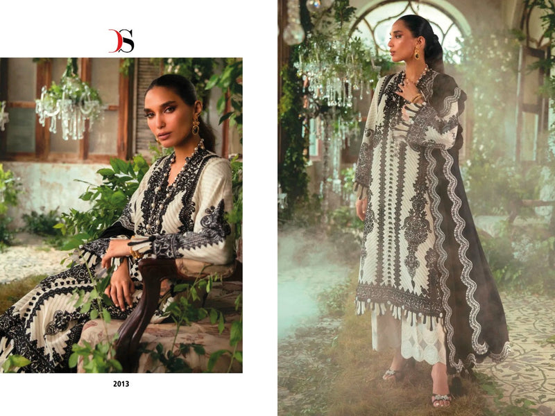 Deepsy Suit Sana Safinaz Muzlin 23 Pure Cotton With Fancy Work Stylish Designer Salwar Kameez