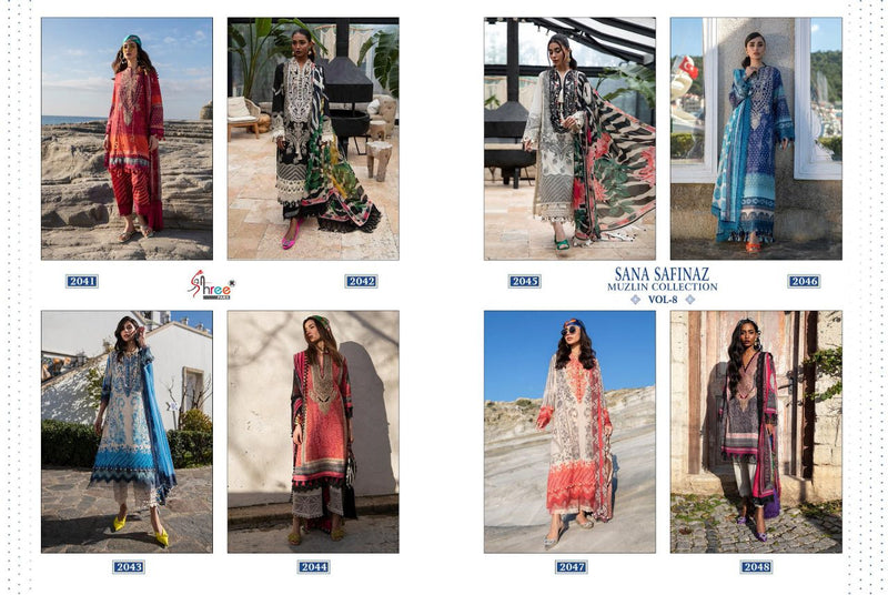 Shree Fabs Sana Safinaz Muzlin Collection Vol 8 Pakistani Style Cotton Salwar Suits