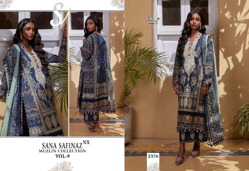 Shree Fabs Sana Safinaz Muzlin Collection Vol 9 Cotton With Heavy Embroidery Work Stylish Designer Salwar Kameez