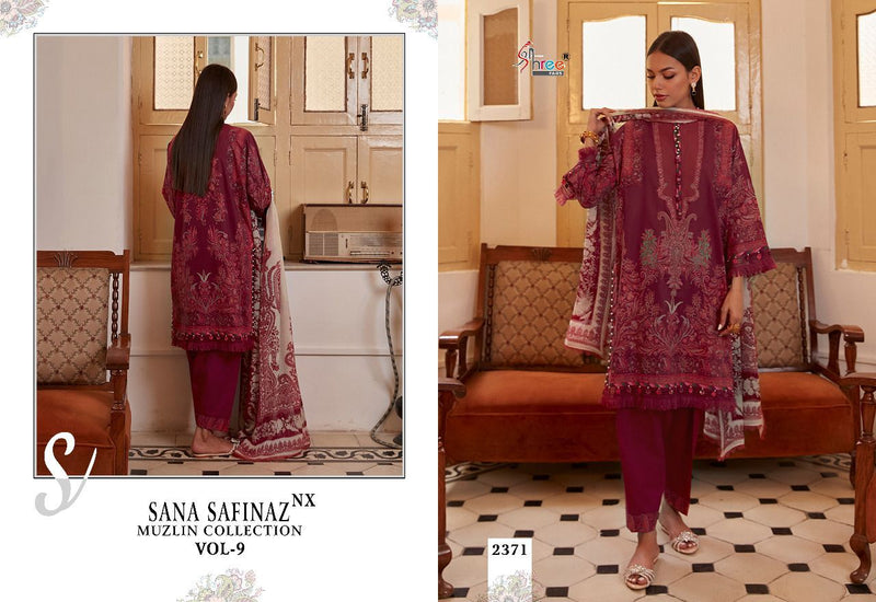 Shree Fabs Sana Safinaz Muzlin Collection Vol 9 Cotton With Heavy Embroidery Work Stylish Designer Salwar Kameez