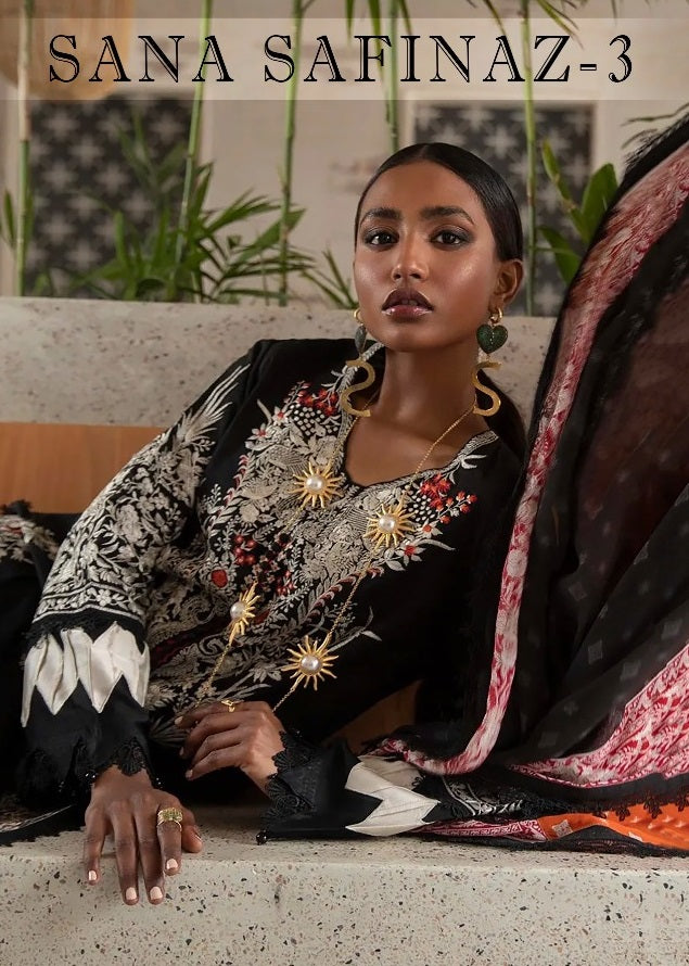 Shraddha Designer Sana Safinaz Vol 3 Lawn Cotton Embroidered Pakistani Style Party Wear Salwar Suits