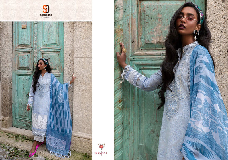 Shraddha Designer Sana Safinaz Vol 3 Lawn Cotton Embroidered Pakistani Style Party Wear Salwar Suits