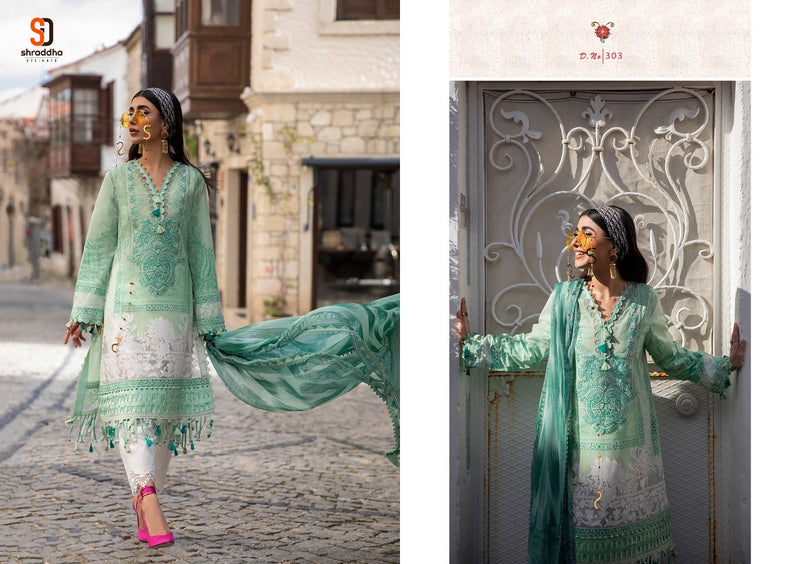 Shraddha Designer Sana Safinaz Vol 3 Lawn Cotton Embroidered Pakistani Style Party Wear Salwar Suits